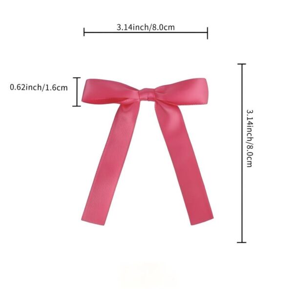 Hot Pink Satin Ribbon Bow with Long Tails, Christmas Tree Bow Ornament for Holiday Wreath and Garland Decor, Wholesale