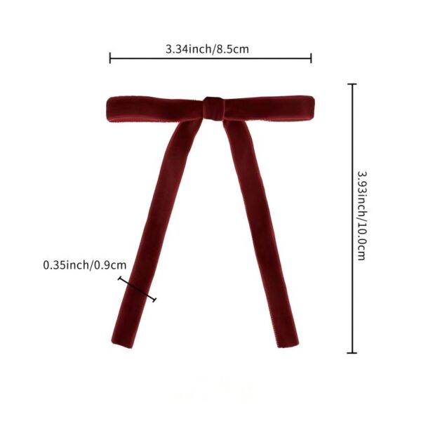 Burgundy Velvet Christmas Bow with Tie Band, Tree Bow Ornament for Xmas Garland Wreath and Holiday Decor, Wholesale