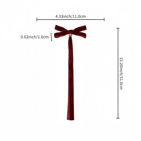 Burgundy Long Streamer Christmas Bow, Velvet Ribbon Door Hanger Bow for Xmas Tree and Wall Decor, Wholesale