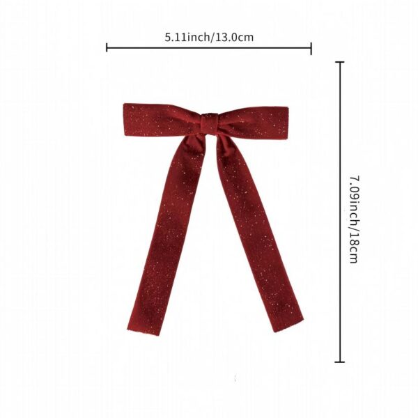 Burgundy Velvet Mini Christmas Bow, Short Tail Ribbon Ornament for Gift Craft Wreath and Table Decor, Wholesale