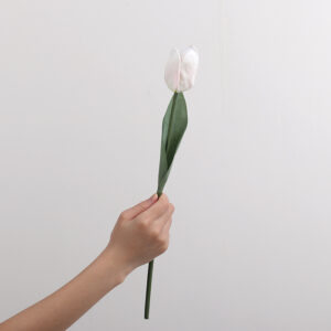 Real-Touch Budding Tulip (Pink and White)