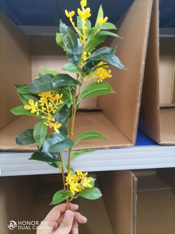 Artificial Single 3-Fork Osmanthus Stem (Yellow)