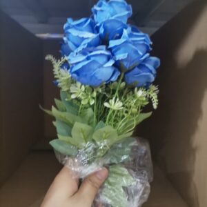 Artificial 7-Head Rose Mini Bundle (Blue)