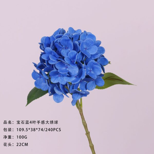 Sapphire Blue 4-Leaf Real-Touch Large Hydrangea