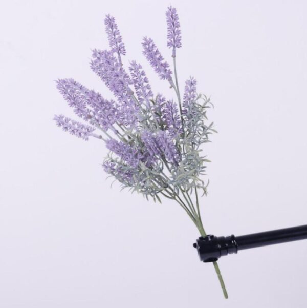 Artificial 5-Fork Powder-Dusted Lavender - Red Lotus