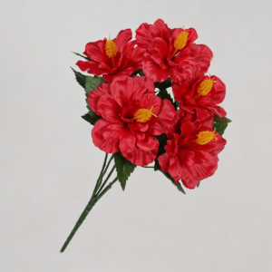 Artificial New 5-Head Hibiscus (Red)
