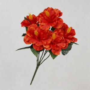 Artificial New 5-Head Hibiscus (Orange)
