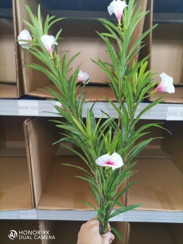 Artificial Large 7-Fork Willow-Leaf Peach with Flowers