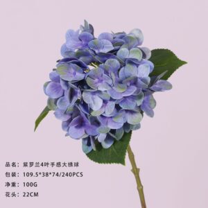 Violet 4-Leaf Real-Touch Large Hydrangea
