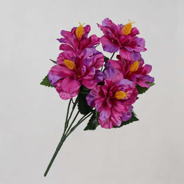 Artificial New 5-Head Hibiscus (Iridescent Purple)