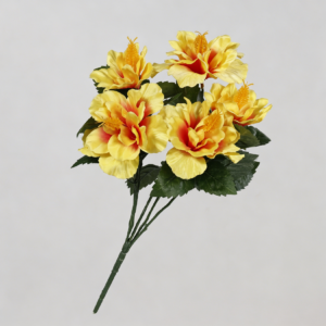 Artificial New 5-Head Hibiscus (Deep Yellow)