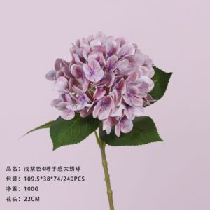 Light Purple 4-Leaf Real-Touch Large Hydrangea