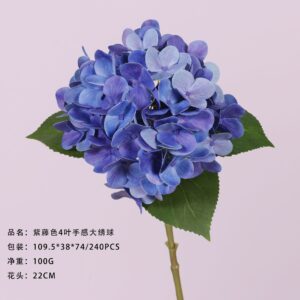 Wisteria Purple 4-Leaf Real-Touch Large Hydrangea