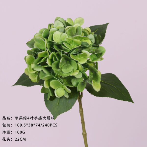 Apple Green 4-Leaf Real-Touch Large Hydrangea
