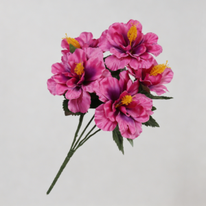Artificial New 5-Head Hibiscus (Rose Pink and Purple)