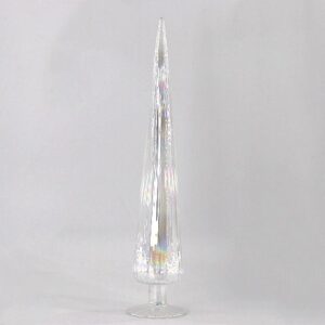 Clear Crystal Glass Tree Topper Finial, Transparent Icicle Christmas Tree Topper Decoration