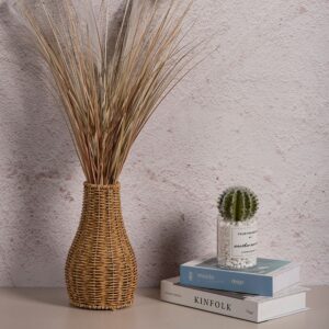 Tall Rattan Floor Vase Set with Dried Grass, Handwoven Wicker Pampas Vase for Boho and Farmhouse Interior Decor, Wholesale