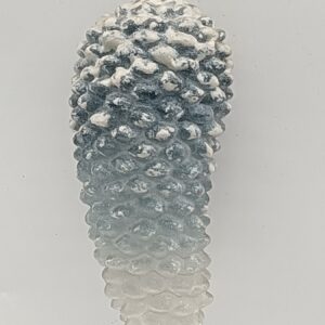 Blue Gradient Glitter Pinecone Glass Ornament, Ombre Snowy Woodland Christmas Tree Decor