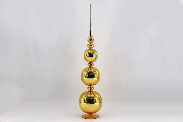 Yellow Mercury Glass Ball Tree Topper Finial, Glitter Christmas Tree Topper Ornament Wholesale