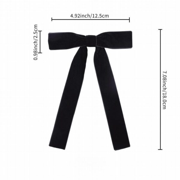 Black Velvet Long Tail Christmas Bow, Large Ribbon Tree Ornament for Gothic Holiday and Home Decor, Wholesale