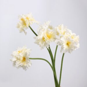 Orange Ruffled Artificial Poppy Branches 5 Heads, Faux Silk Flower Stems for Tall Vase Arrangement, Wholesale