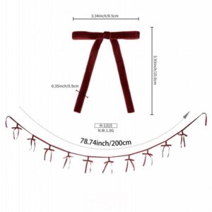 Burgundy Velvet Christmas Bow with Tie Band, Tree Bow Ornament for Xmas Garland Wreath and Holiday Decor, Wholesale