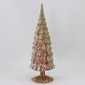Gold Champagne Textured Glass Christmas Tree, Vintage Style Tabletop Holiday Tree Decor
