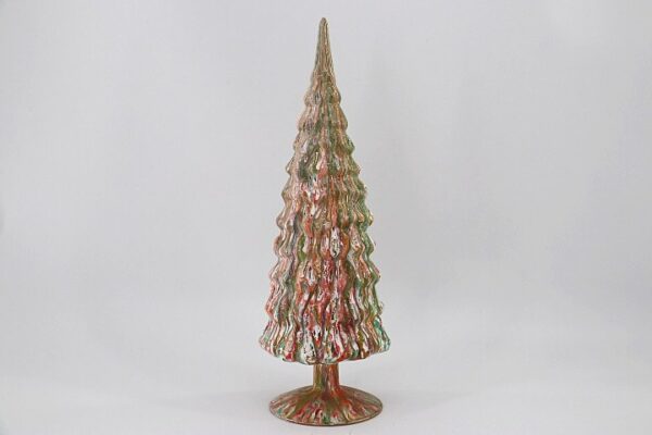 Gold Champagne Textured Glass Christmas Tree, Vintage Style Tabletop Holiday Tree Decor