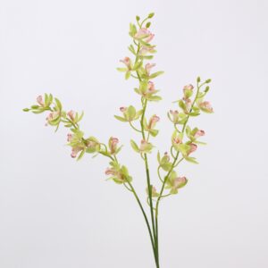Blush Pink Artificial Cymbidium Orchid Stems Set of 3, Faux Boat Orchid Sprays for Wedding Centerpiece, Wholesale
