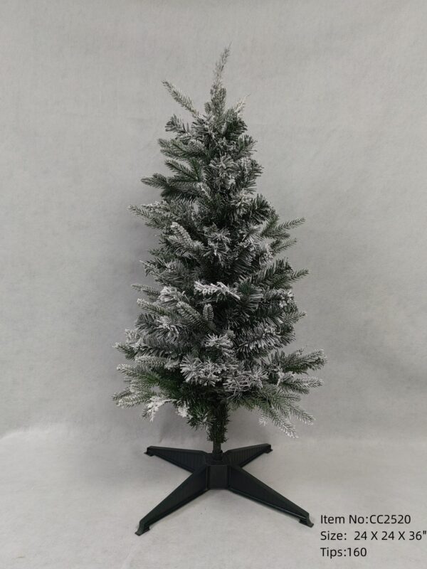 Snow Flocked Artificial Christmas Tree with Foldable Metal Stand 56cm, Flocked Spruce Tree Wholesale