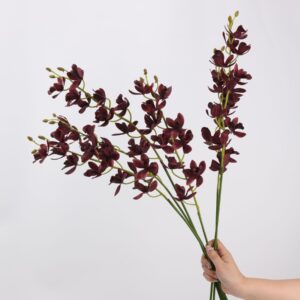 Blush Pink Artificial Cymbidium Orchid Stems Set of 3, Faux Boat Orchid Sprays for Wedding Centerpiece, Wholesale