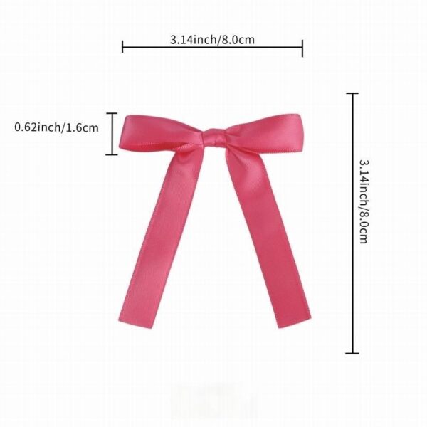 Hot Pink Satin Ribbon Bow with Long Tails, Christmas Tree Bow Ornament for Holiday Wreath and Garland Decor, Wholesale