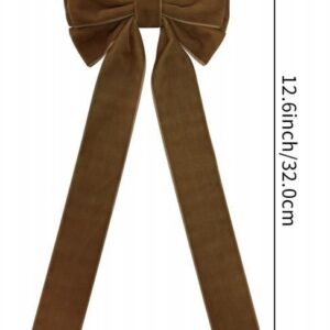 Dark Green Velvet Christmas Tree Bow, Long Tail Ribbon Ornament for Xmas Wreath Garland and Home Decor, Wholesale