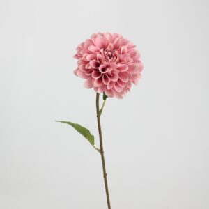 Cream White Artificial Dahlia Flower Stem 27 Inch, Faux Pompon Dahlia Spray for Home and Wedding Decor, Wholesale