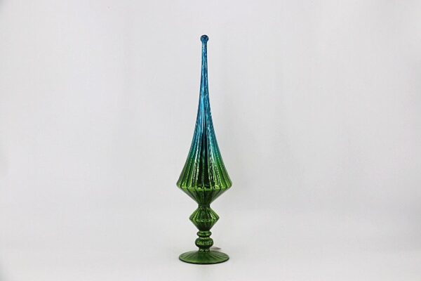 Green and Blue Glass Tree Topper Finial, Elegant Christmas Tree Topper Ornament Decoration
