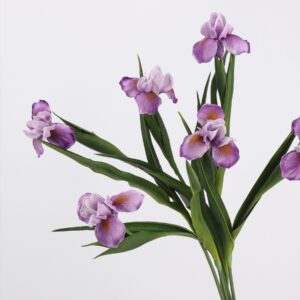 Mixed Color Artificial Iris Bunch, Faux Bearded Iris in Purple White Orange for Spring Home Decor, Wholesale