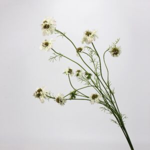 White Artificial Cosmos Wildflower Stem Set, Faux Meadow Flower Bunch for Rustic Wedding and Home Decor, Wholesale