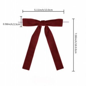 Burgundy Velvet Christmas Tree Bow with Long Streamer Tails, Wine Red Ribbon Bow Ornament for Holiday Decor, Wholesale