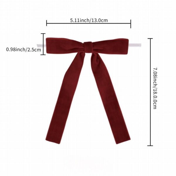Burgundy Velvet Christmas Tree Bow with Long Streamer Tails, Wine Red Ribbon Bow Ornament for Holiday Decor, Wholesale