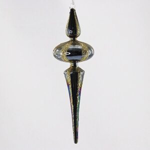 Black Mercury Glass Finial Christmas Ornament, Vintage Style Glass Drop Tree Decor Wholesale