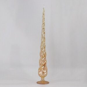 Champagne Gold Carved Glass Tree Topper Finial, Elegant Vintage Christmas Tree Topper Decor