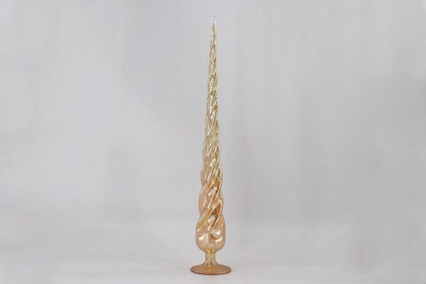 Champagne Gold Carved Glass Tree Topper Finial, Elegant Vintage Christmas Tree Topper Decor