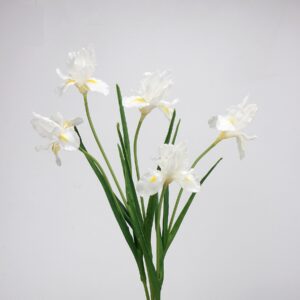 Mauve Purple Artificial Iris Bunch 6 Heads, Faux Bearded Iris Flowers for Spring Home Decor, Wholesale