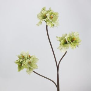 Orange Ruffled Artificial Poppy Branches 5 Heads, Faux Silk Flower Stems for Tall Vase Arrangement, Wholesale