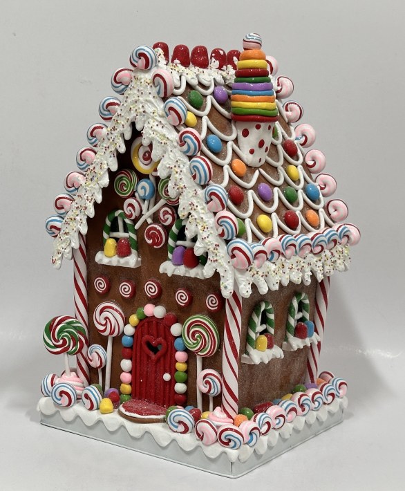 Candy Covered Gingerbread House Christmas Decor, Sweet Clay Dough Christmas Village House Wholesale