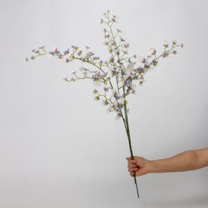 White Artificial Oncidium Orchid Spray Stem, Faux Dancing Lady Orchid Branch for Wedding Home Decor, Wholesale