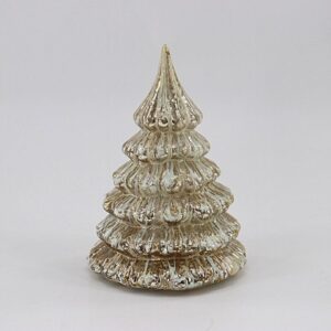 Champagne Gold Beaded Glass Christmas Tree, Elegant Tabletop Holiday Tree Decoration Wholesale