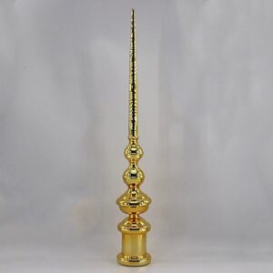 Gold Glitter Mercury Glass Tree Topper Finial, Sparkling Christmas Tree Topper Ornament