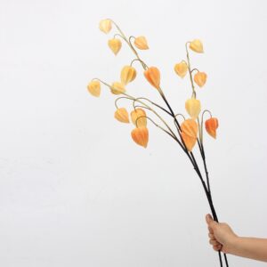 Multicolor Artificial Physalis Branches, Faux Chinese Lantern Flower Stems for Autumn Home Decor, Wholesale