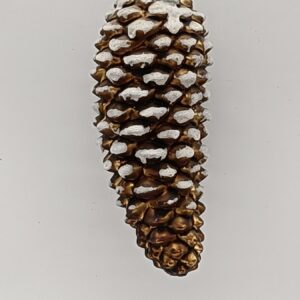 Snow Capped Pinecone Glass Christmas Ornament, Brown Woodland Holiday Tree Hanging Decor